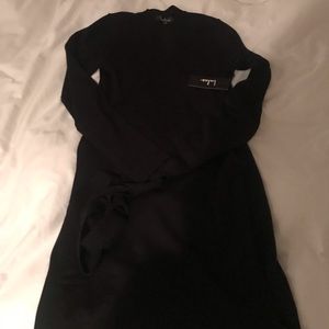 NWT Small Lulus Black Wrap Sweater Dress